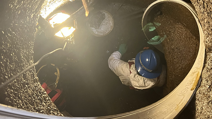 Sewer pipe repair process with spiral wound liner method